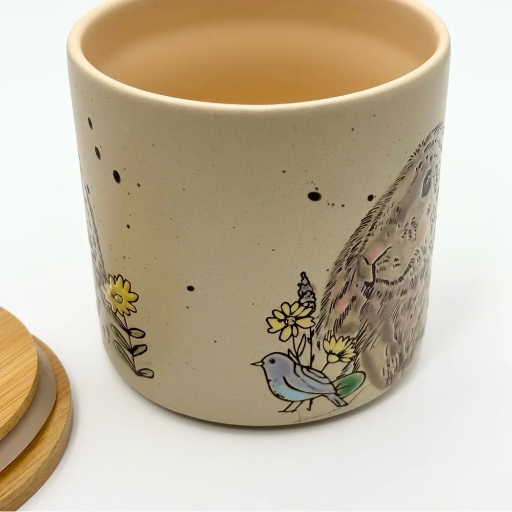 Charming Bunny Storage Jar with Bamboo‎ Lid - Tan